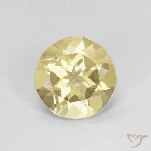 1.15ct Natural Amarillo terroso claro Berilo, Redondo, VVS