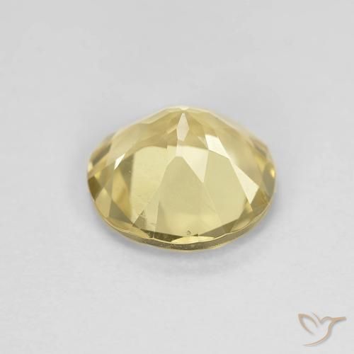 Berilo Amarillo terroso claro natural de 1.15 ct, Redondo, VVS