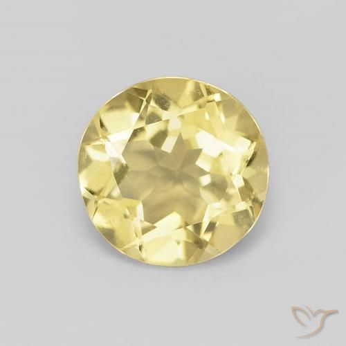 1.71ct Natural Amarillo terroso claro Berilo, Redondo, VVS