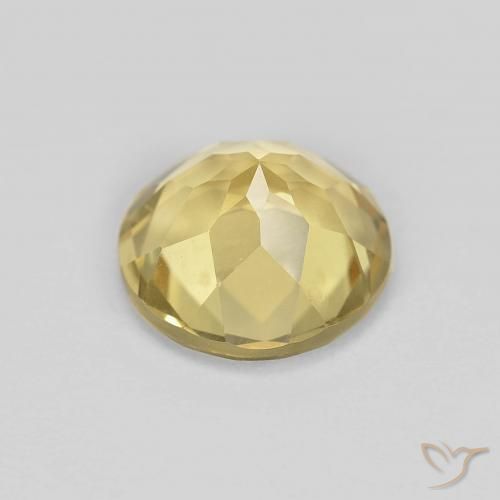 Berilo Amarillo terroso claro natural de 1.71 ct, Redondo, VVS