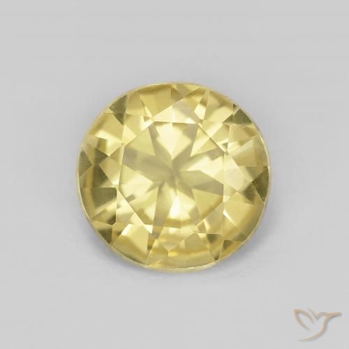 1.32ct Natural Amarillo claro Berilo, Redondo, VVS
