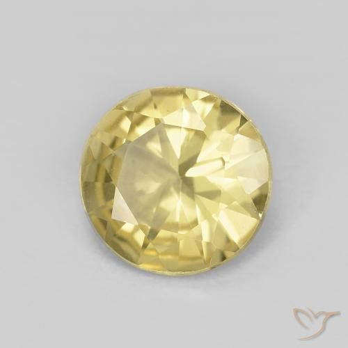 Berilo Amarillo claro natural de 1.32 ct, Redondo, VVS