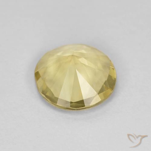 Berilo Amarillo claro natural de 1.32 ct, Redondo, VVS