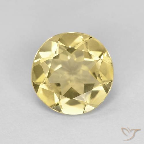 1.60ct Natural Dorado claro Berilo, Redondo, VVS