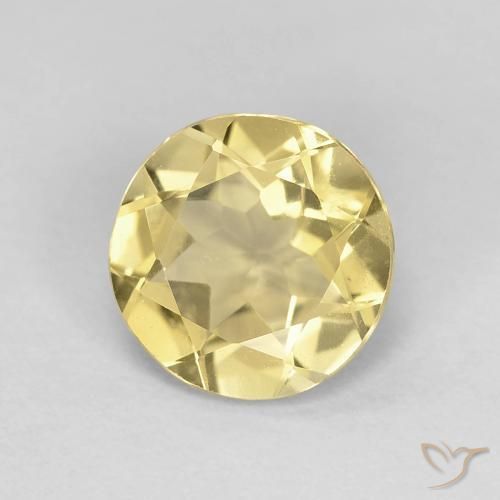 Berilo Dorado claro natural de 1.60 ct, Redondo, VVS