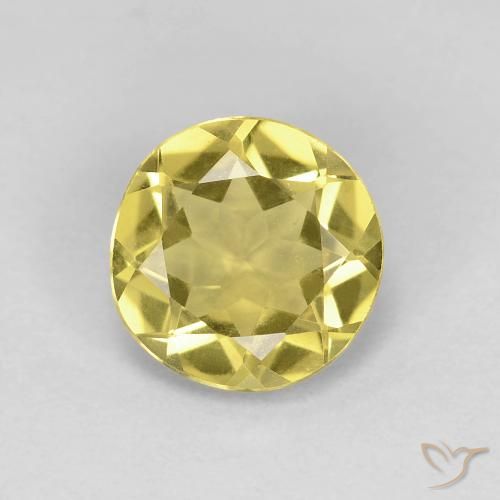 1.34ct Natural Amarillo claro Berilo, Redondo, VVS