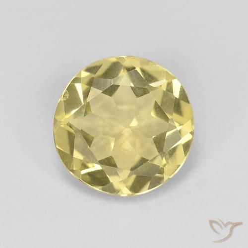 1.53ct Natural Amarillo claro Berilo, Redondo, VVS