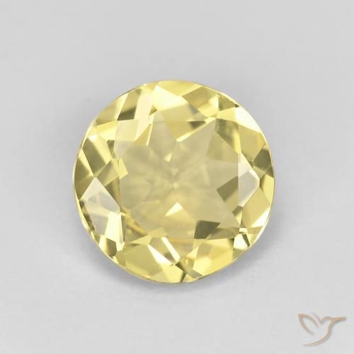 Berilo Amarillo claro natural de 1.53 ct, Redondo, VVS