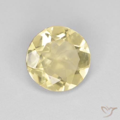 Berilo Amarillo banana natural de 1.63 ct, Redondo, VVS
