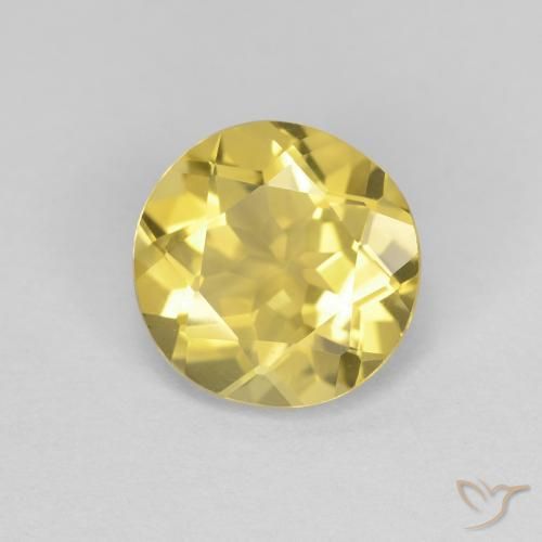 Berilo Amarillo toscana natural de 1.44 ct, Redondo, VVS
