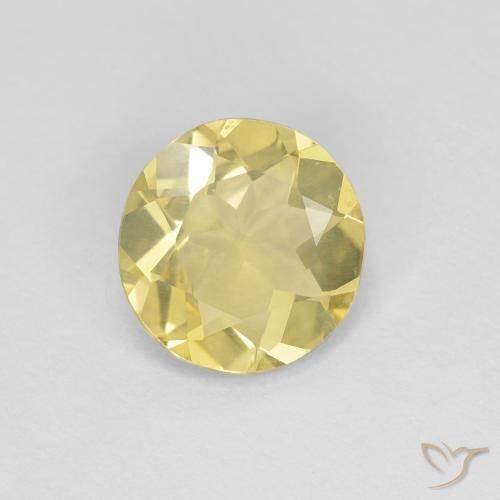 Berilo Medium Light-Yellow natural de 1.09 ct, Redondo, VVS