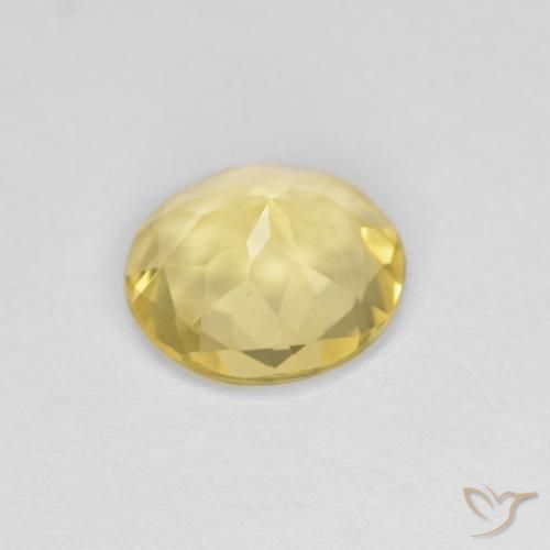 Berilo Medium Light-Yellow natural de 1.09 ct, Redondo, VVS