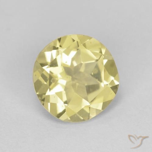 Berilo Amarillo terroso claro natural de 1.60 ct, Redondo, VVS-VS