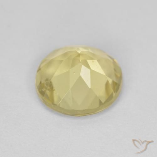 Berilo Amarillo terroso claro natural de 1.60 ct, Redondo, VVS-VS