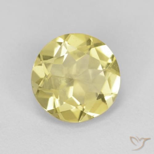 Berilo Amarillo terroso claro natural de 1.62 ct, Redondo, VVS-VS