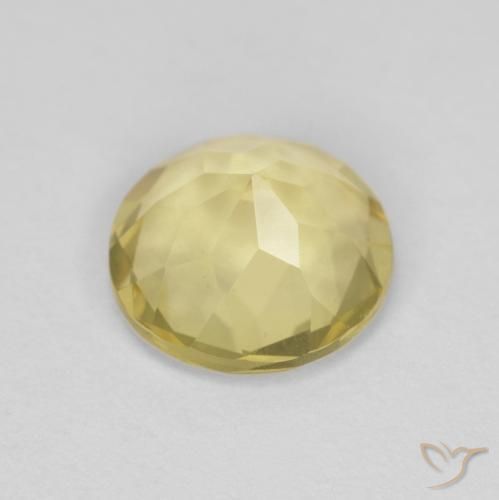 Berilo Amarillo terroso claro natural de 1.62 ct, Redondo, VVS-VS