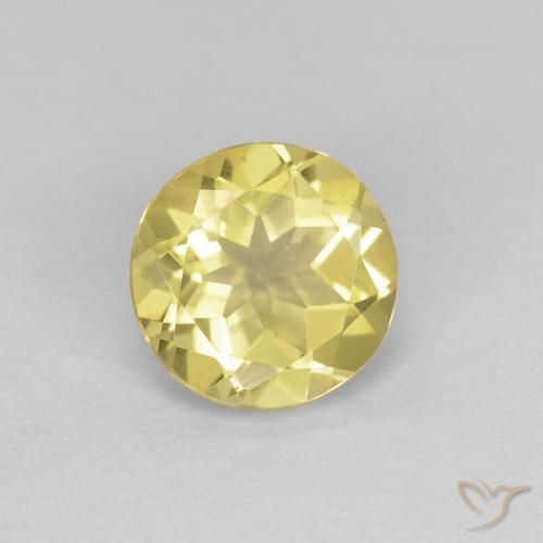 Berilo Amarillo toscana natural de 1.23 ct, Redondo, VVS-VS