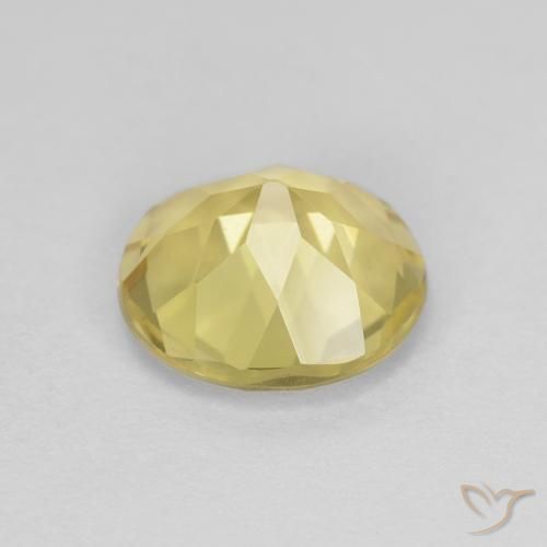 Berilo Medium Light-Yellow natural de 1.61 ct, Redondo, VVS-VS