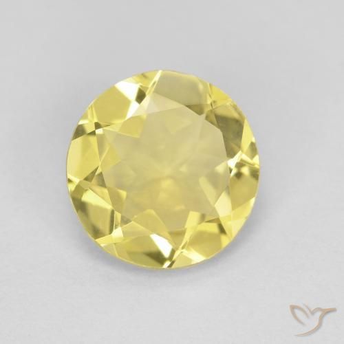 Berilo Medium Light-Yellow natural de 1.45 ct, Redondo, VVS