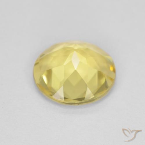 Berilo Medium Light-Yellow natural de 1.45 ct, Redondo, VVS