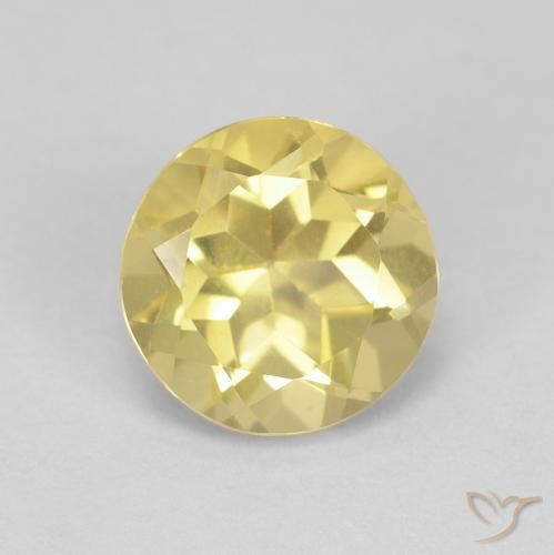 1.42ct Natural Amarillo pálido Berilo, Redondo, VS
