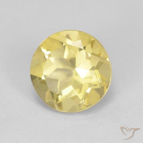 Berilo Amarillo pálido natural de 1.42 ct, Redondo, VS