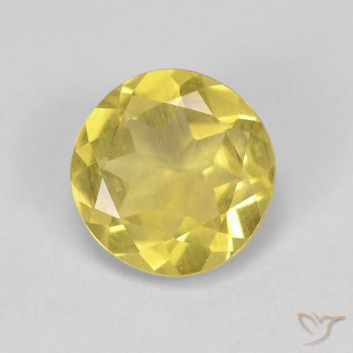 1.54ct Natural Amarillo miel claro Berilo, Redondo, VS