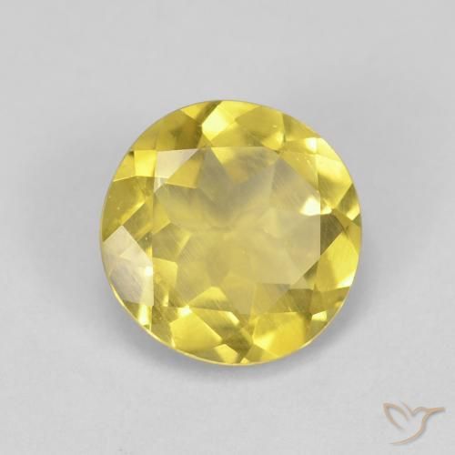 Berilo Amarillo miel claro natural de 1.54 ct, Redondo, VS
