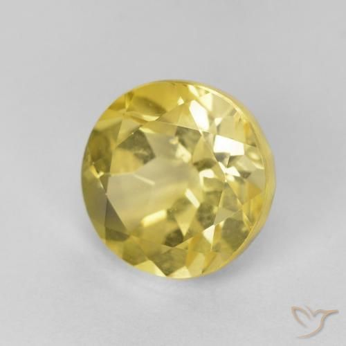 Berilo Medium Light-Yellow natural de 1.46 ct, Redondo, VS