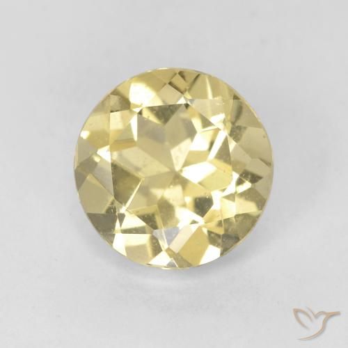 1.53ct Natural Amarillo dijón muy claro Berilo, Redondo, VS