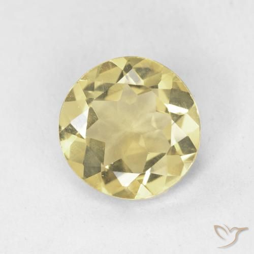 1.40ct Natural Amarillo cálido Berilo, Redondo, VVS-VS