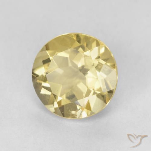 Berilo Amarillo claro natural de 1.75 ct, Redondo, VS