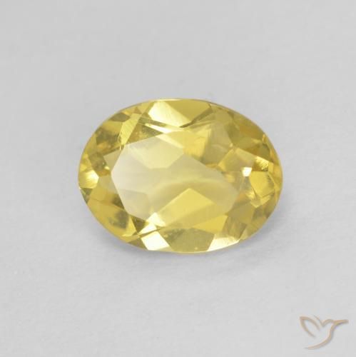 Berilo Amarillo medio natural de 1.17 ct, Ovalada, VS