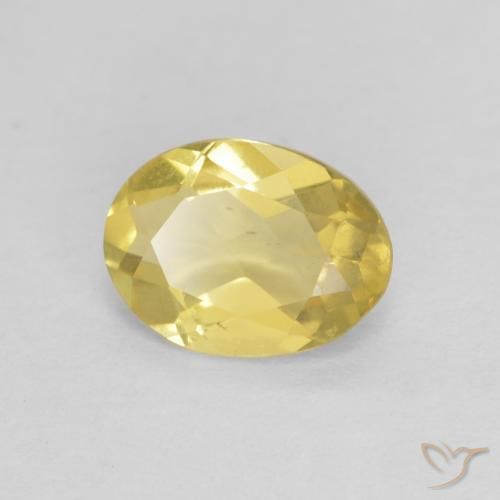 Berilo Amarillo medio natural de 1.07 ct, Ovalada, VS