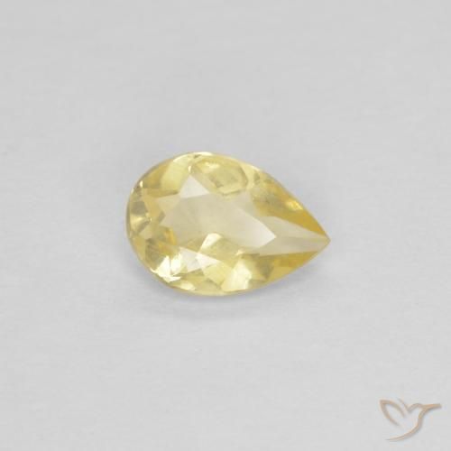 Berilo Amarillo terroso claro natural de 0.41 ct, En forma de pera, VS