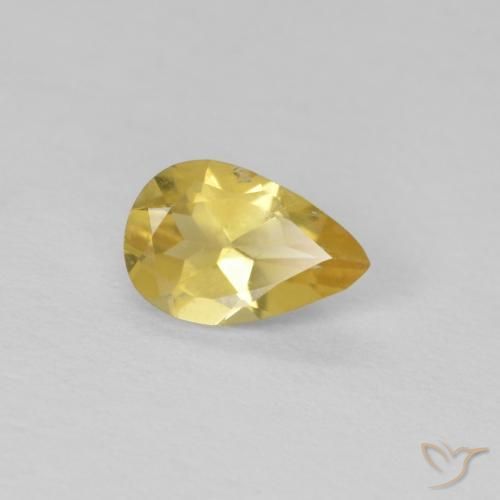 0.50ct Natural Naranja dorado Berilo, En forma de pera, VS