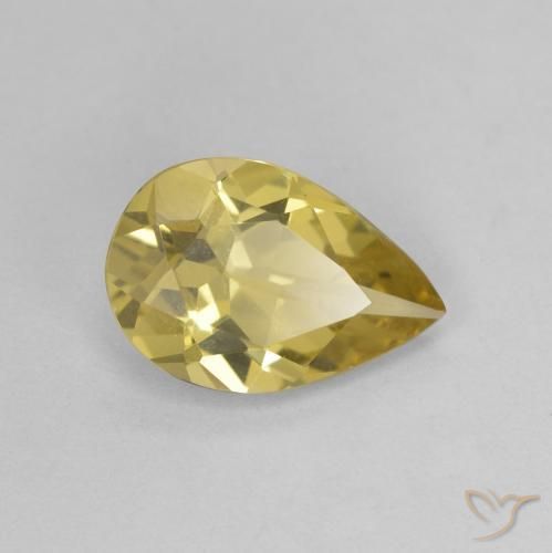 Berilo Amarillo-dorado claro natural de 0.99 ct, En forma de pera, VVS