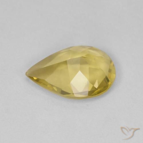 Berilo Amarillo-dorado claro natural de 0.99 ct, En forma de pera, VVS