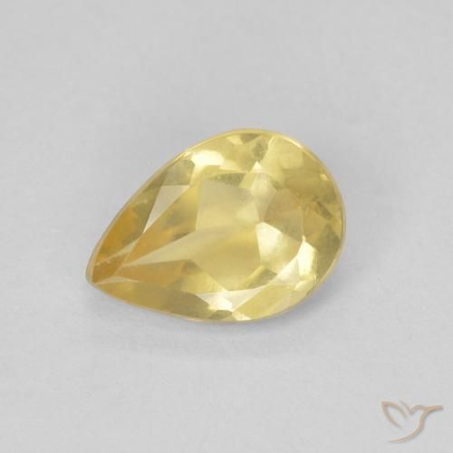 Berilo Dorado claro natural de 0.97 ct, En forma de pera, VVS