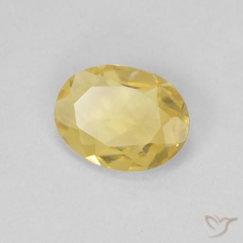 0.85ct Natural Amarillo-dorado claro Berilo, Ovalada, VVS
