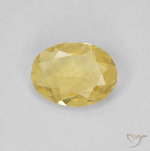 Berilo Amarillo-dorado claro natural de 0.85 ct, Ovalada, VVS