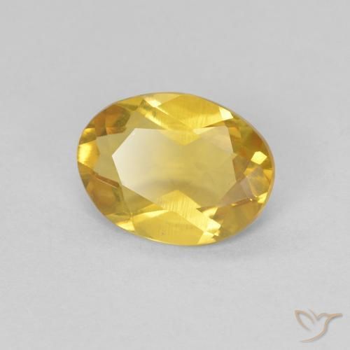 Berilo Amarillo púrpura natural de 0.94 ct, Ovalada, VVS
