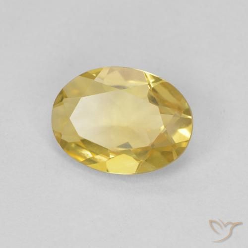 Berilo Amarillo-dorado claro natural de 0.97 ct, Ovalada, VVS
