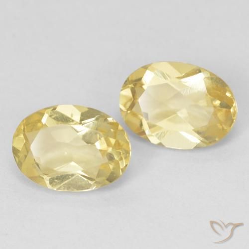 Gemas de Berilo Amarillo claro natural de 1.37 ct, Ovalada, VS