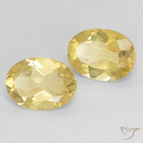 Gemas de Berilo Amarillo-dorado claro natural de 2.19 ct, Ovalada, VS