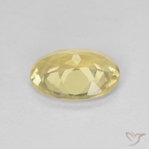 Berilo Amarillo dijón muy claro natural de 1.45 ct, Ovalada, VVS
