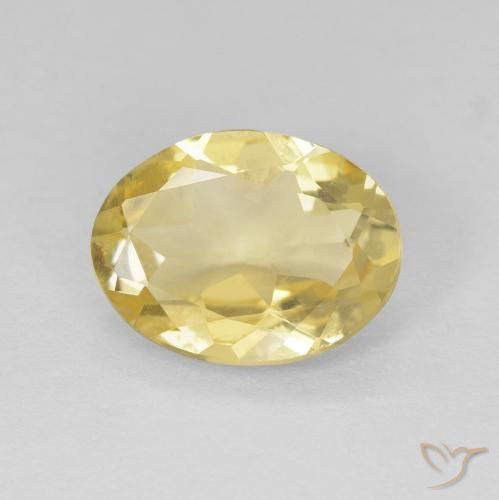 1.40ct Natural Amarillo claro Berilo, Ovalada, VVS