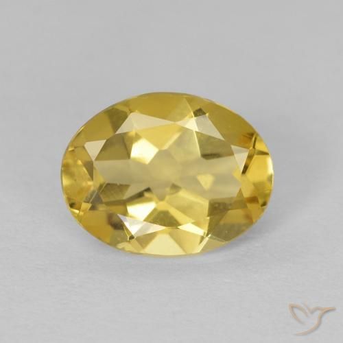 1.62ct Natural Amarillo claro Berilo, Ovalada, VVS