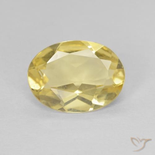 1.42ct Natural Amarillo claro Berilo, Ovalada, VVS