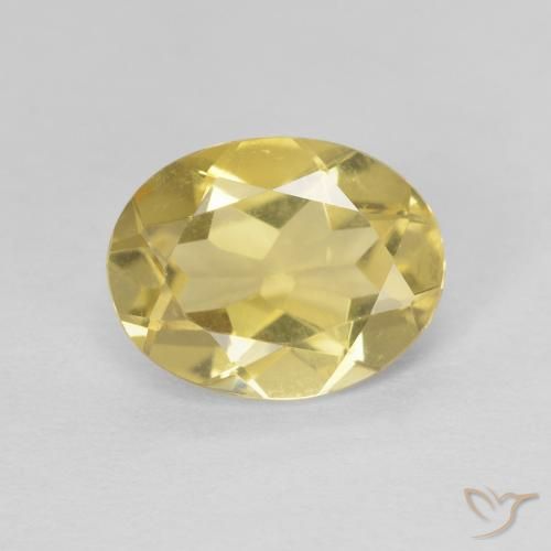 1.60ct Natural Amarillo-dorado claro Berilo, Ovalada, VVS